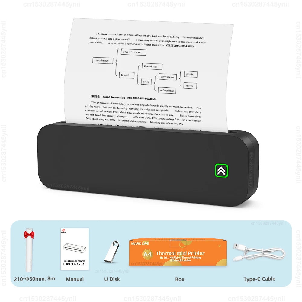 Wireless Thermal A4 Document Printer