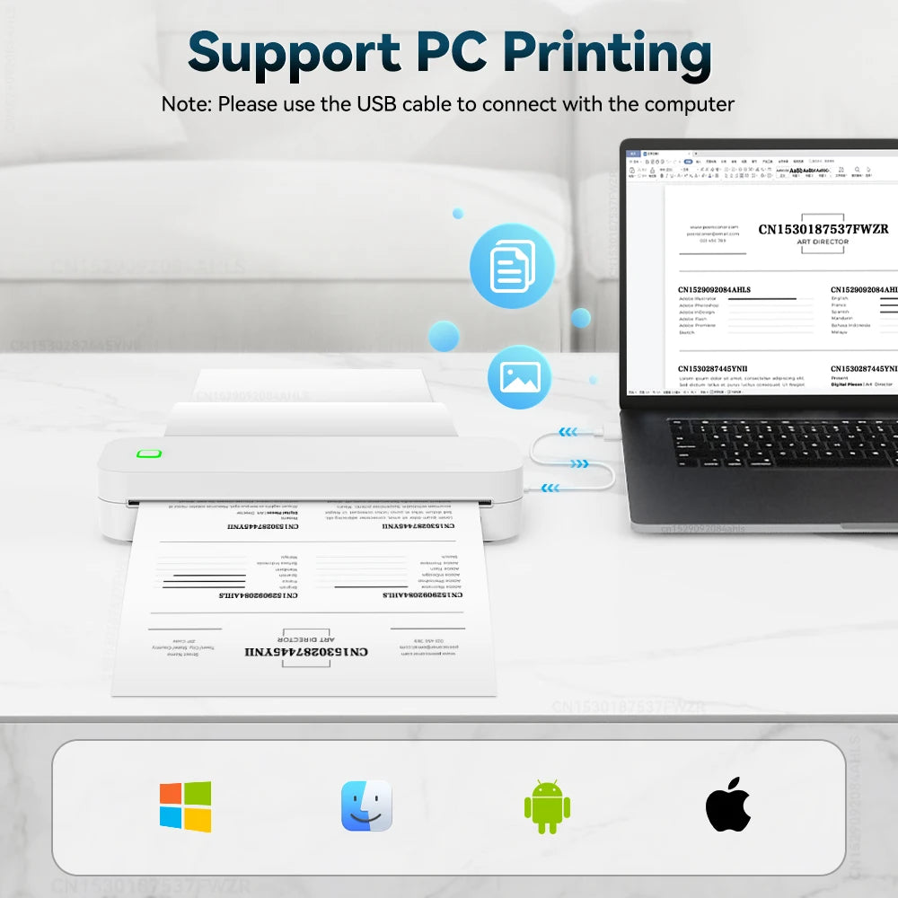 Wireless Thermal A4 Document Printer